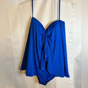 Ralph Lauren Bandeau Flyaway One Piece Swimsuit Size 16